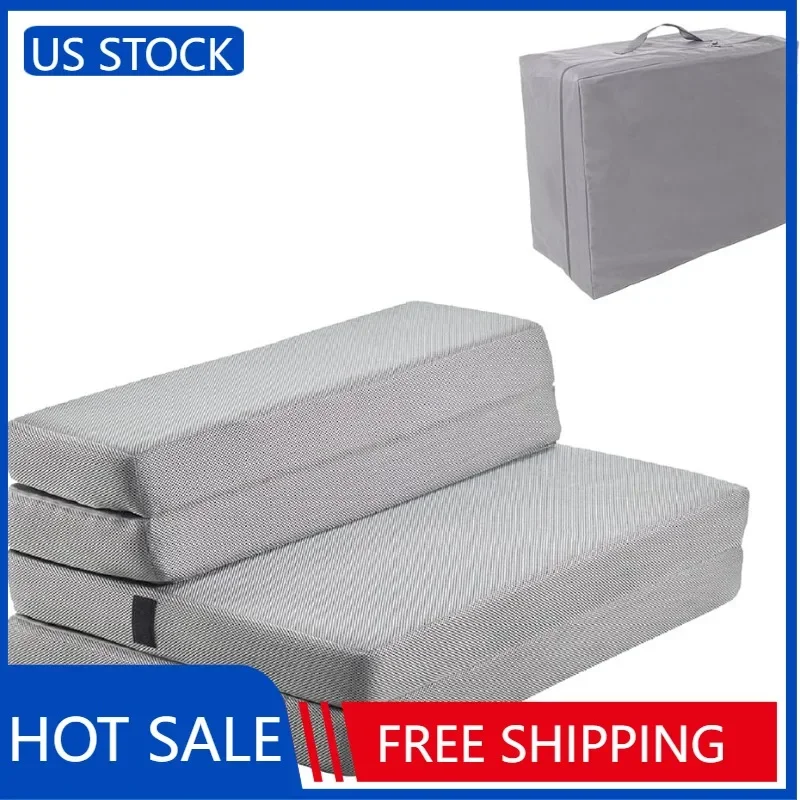 Folding Mattress with Storage Bag Folding Sofa 4" Breathable High-Density Foam Mattress Topper, Portable Guest Bed with Removabl
Folding Mattress with Storage Bag Folding Sofa 4" Breathable High-Density Foam Mattress Topper, Portable Guest Bed with Removabl