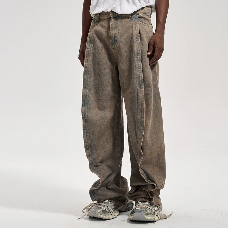 Washed Distressed Ruched Tapered Jean Hip Hop Folding Machete Design Banana Jeans Pants Vintage Mens Baggy Straight Leg Trousers
Washed Distressed Ruched Tapered Jean Hip Hop Folding Machete Design Banana Jeans Pants Vintage Mens Baggy Straight Leg Trousers