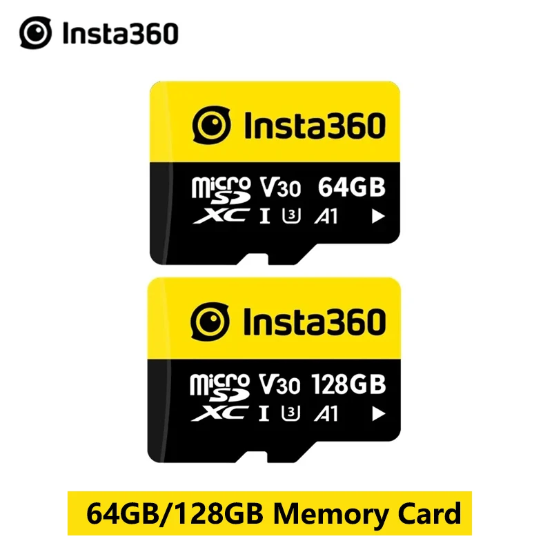 

Карта памяти Insta360 SD для Insta 360 X3 Ace Pro ONE X2 ONE RS / R X 3 64 Гб 128 ГБ V30 A1, высокоскоростные оригинальные аксессуары