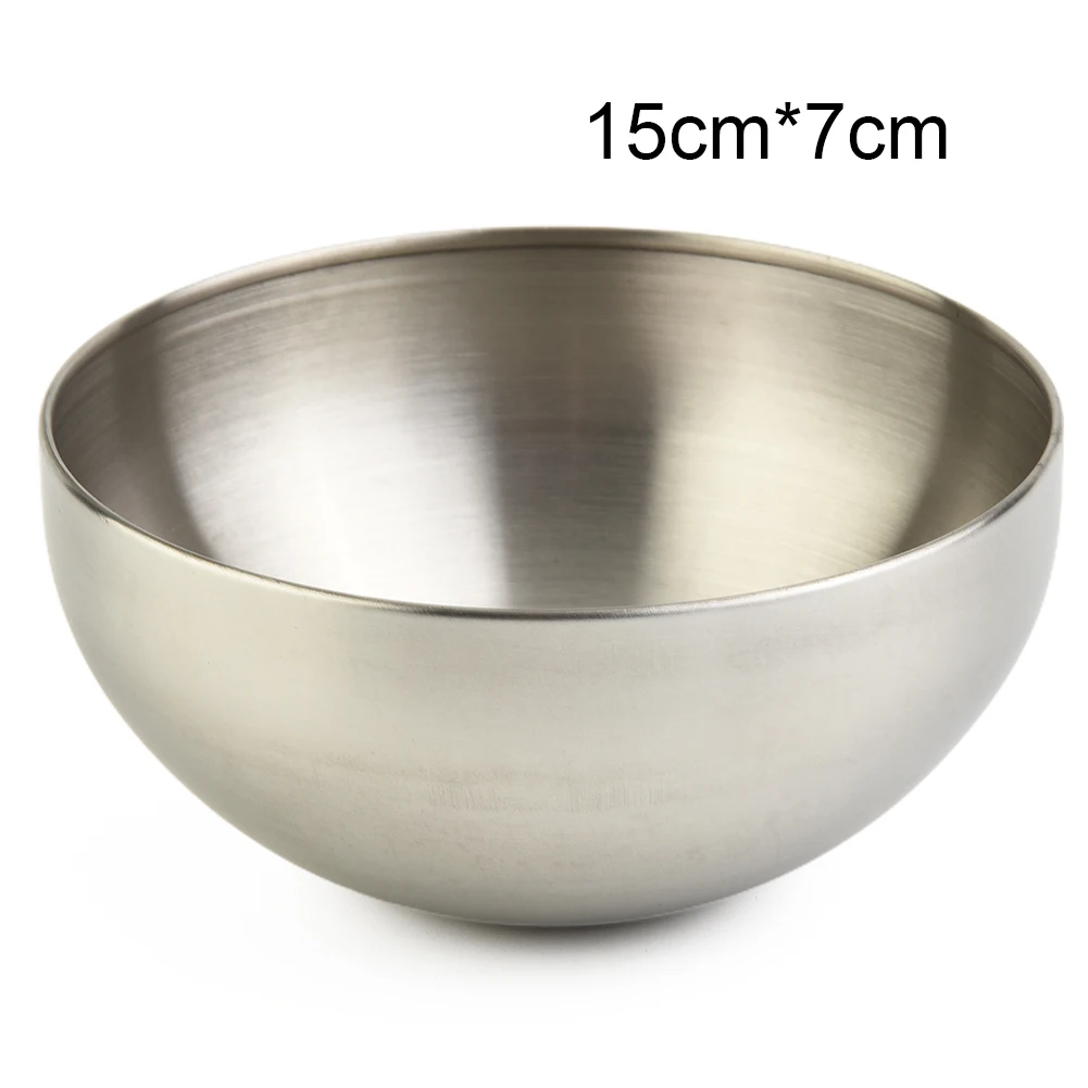 

Stainless Steel Salad Bowl 12/15/20cm Fruit Soup Rice Noodle Ramen Bowl Kitchen Tableware Utensils Food Storage Container