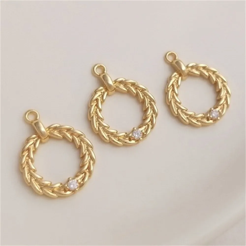 14K Gold Filled with Zircon Wheat Ears Ring Pendant DIY Handmade Necklace Earrings Charm Pendant Accessories K324
14K Gold Filled with Zircon Wheat Ears Ring Pendant DIY Handmade Necklace Earrings Charm Pendant Accessories K324