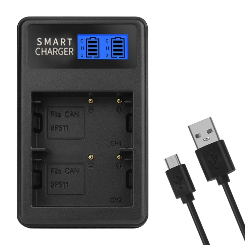 Convenient and Portable BP511 LCD Double Slot Charger Camera Battery Charger for 10D,20D,30D,40D,50D,D60,MV630i Battery P9JB
Convenient and Portable BP511 LCD Double Slot Charger Camera Battery Charger for 10D,20D,30D,40D,50D,D60,MV630i Battery P9JB
