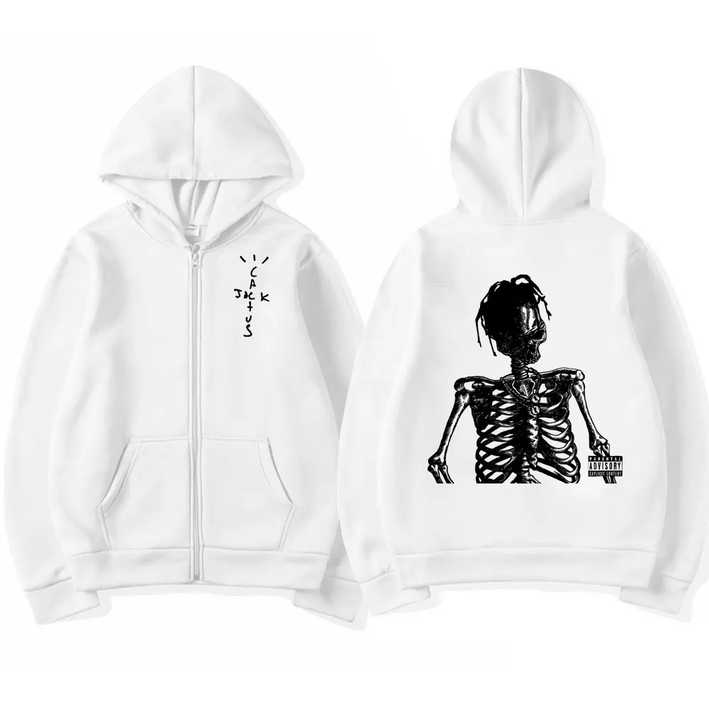 

Rapper Cactus Jack Print Zipper Hoodie Men's Women's Harajuku Hip Hop Rap Zip Up Sweatshirts High Street Fashion Trend Pullovers