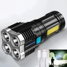 High Power 4 LED Flashlight USB Rechargeable Outdoor Mini Portable Flashlight Highlight Tactical Lighting COB LED Flashlights
High Power 4 LED Flashlight USB Rechargeable Outdoor Mini Portable Flashlight Highlight Tactical Lighting COB LED Flashlights