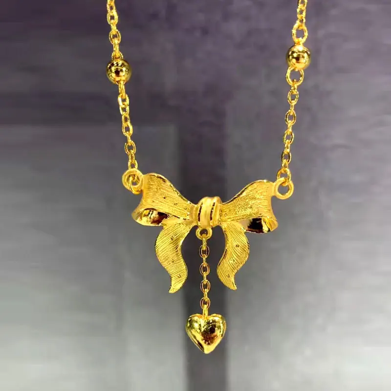Princess Chain Gold Clavicle Chain Wedding Sand Gold Love Tassel Bow 24k Gold Platednecklace Female Wedding Engagement Jewelry
Princess Chain Gold Clavicle Chain Wedding Sand Gold Love Tassel Bow 24k Gold Platednecklace Female Wedding Engagement Jewelry