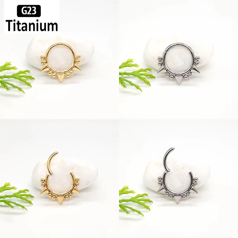 

1PC G23 Titanium Earrings Fashion Body Jewelry Clicker Hoop Nose Rings Hight Segment Septum Tragus Cartilage Helix Piercing 16G
