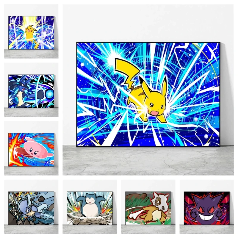 

Anime Character Pokemon Pikachu Eevee Pictures Hd Print Art Prints Decoration Paintings Children Gifts Children's Bedroom Decor