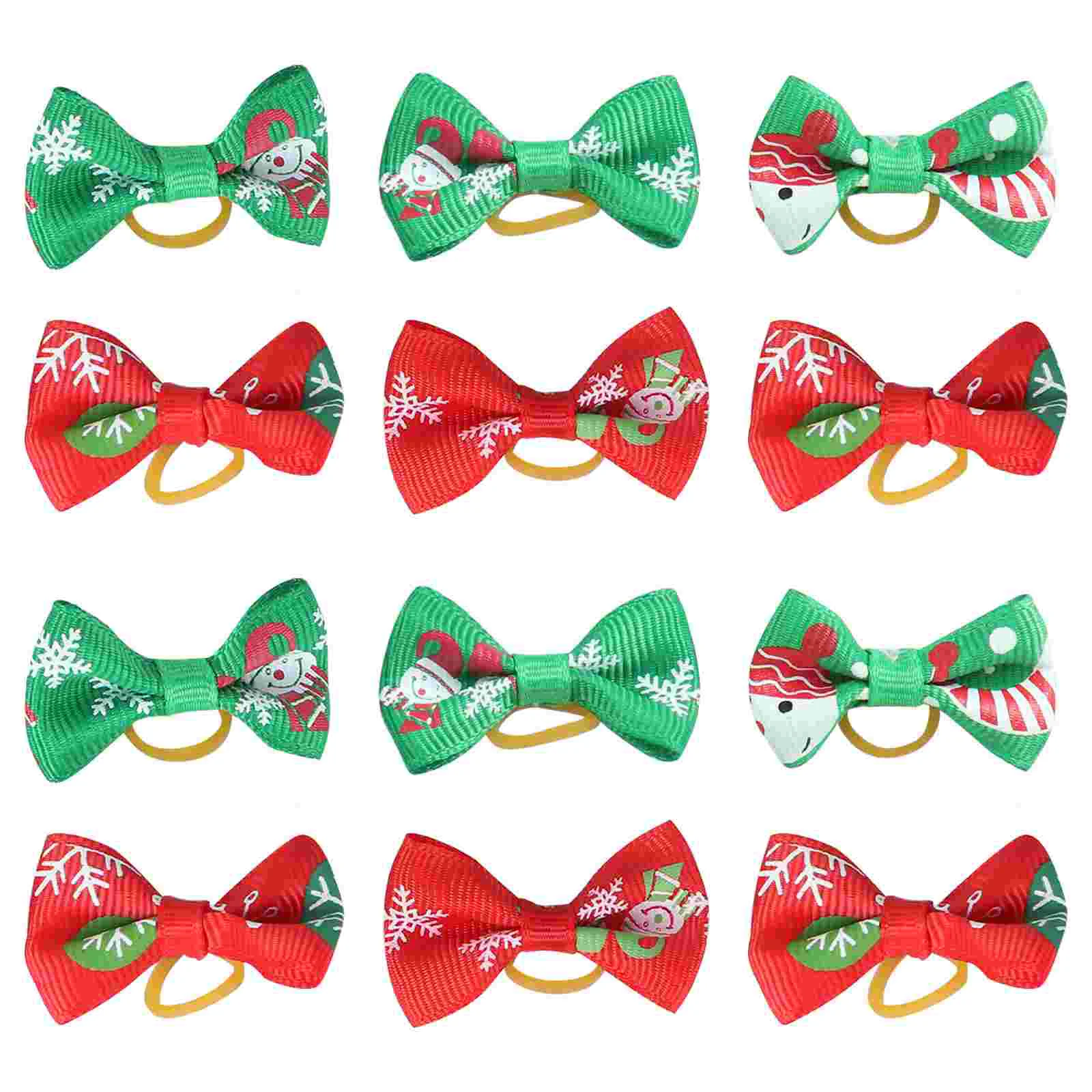 

50pcs Christmas Pets Hair Bows with Rubber Band Headress Elastic Topknots for Puppy Cat Mixed Style Dog accessories