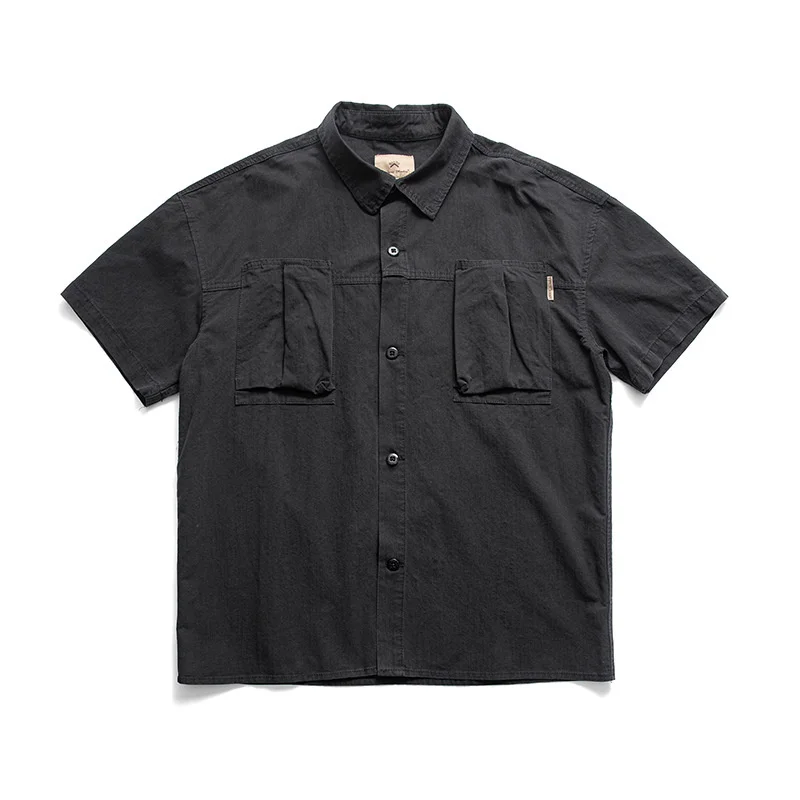 Summer Tooling Military Style Three Dimensional Pocket Wash To Make Old Short Sleeve Shirt Outdoor Camping Hiking Students Tops 
Summer Tooling Military Style Three Dimensional Pocket Wash To Make Old Short Sleeve Shirt Outdoor Camping Hiking Students Tops