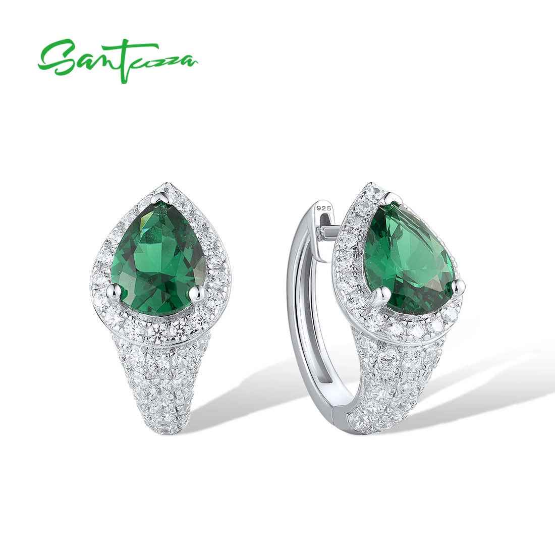 Женские серьги-кольца SANTUZZA, из серебра 925 пробы с белым кубическим цирконием и зеленой шпинелью, светящиеся бриллианты, элегантные подарки, Изящные Ювелирные украшения
Женские серьги-кольца SANTUZZA, из серебра 925 пробы с белым кубическим цирконием и зеленой шпинелью, светящиеся бриллианты, элегантные подарки, Изящные Ювелирные украшения