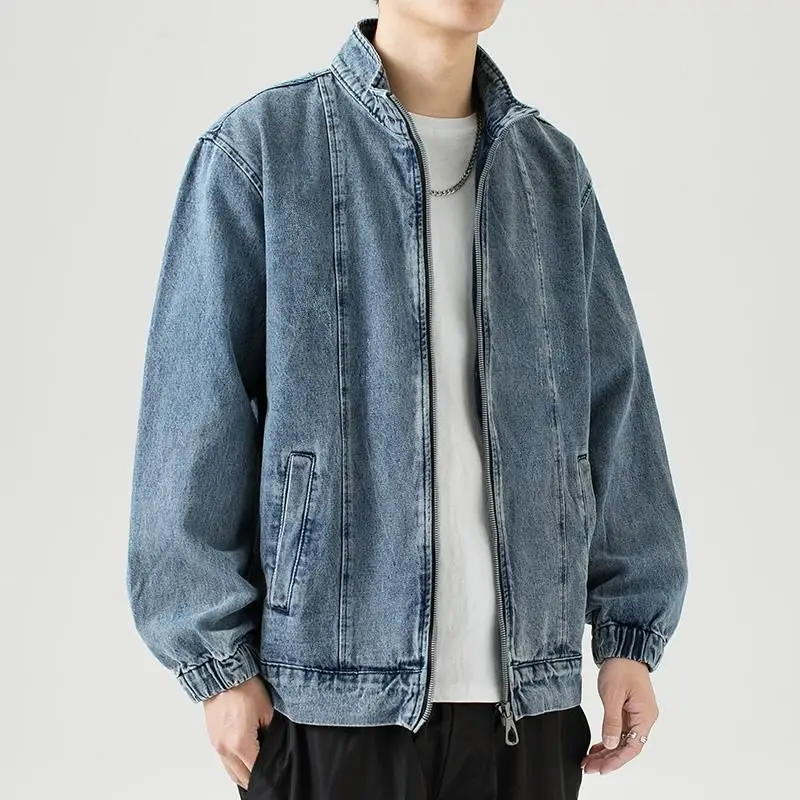Fashion Male Jean Coats Zip V Blue Men's Denim Jacket Overcoat Wide Shoulders Free Shipping Designer Aesthetic Y2k Fast Delvery
Fashion Male Jean Coats Zip V Blue Men's Denim Jacket Overcoat Wide Shoulders Free Shipping Designer Aesthetic Y2k Fast Delvery
