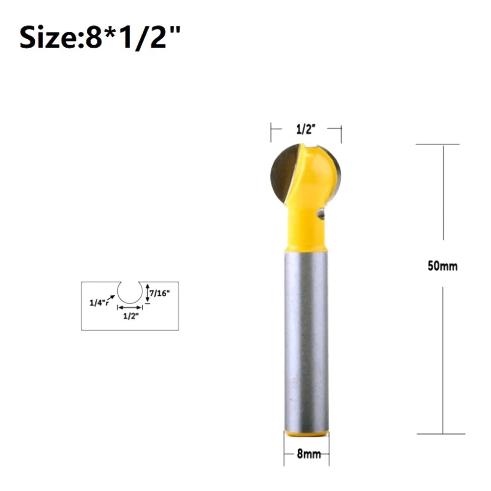 1pc 8mm Shank Ball Nose Round Carving Bit Router Bit For Wood Cove CNC Milling Cutter Radius Cone Router Bit Woodworking Tool
1pc 8mm Shank Ball Nose Round Carving Bit Router Bit For Wood Cove CNC Milling Cutter Radius Cone Router Bit Woodworking Tool