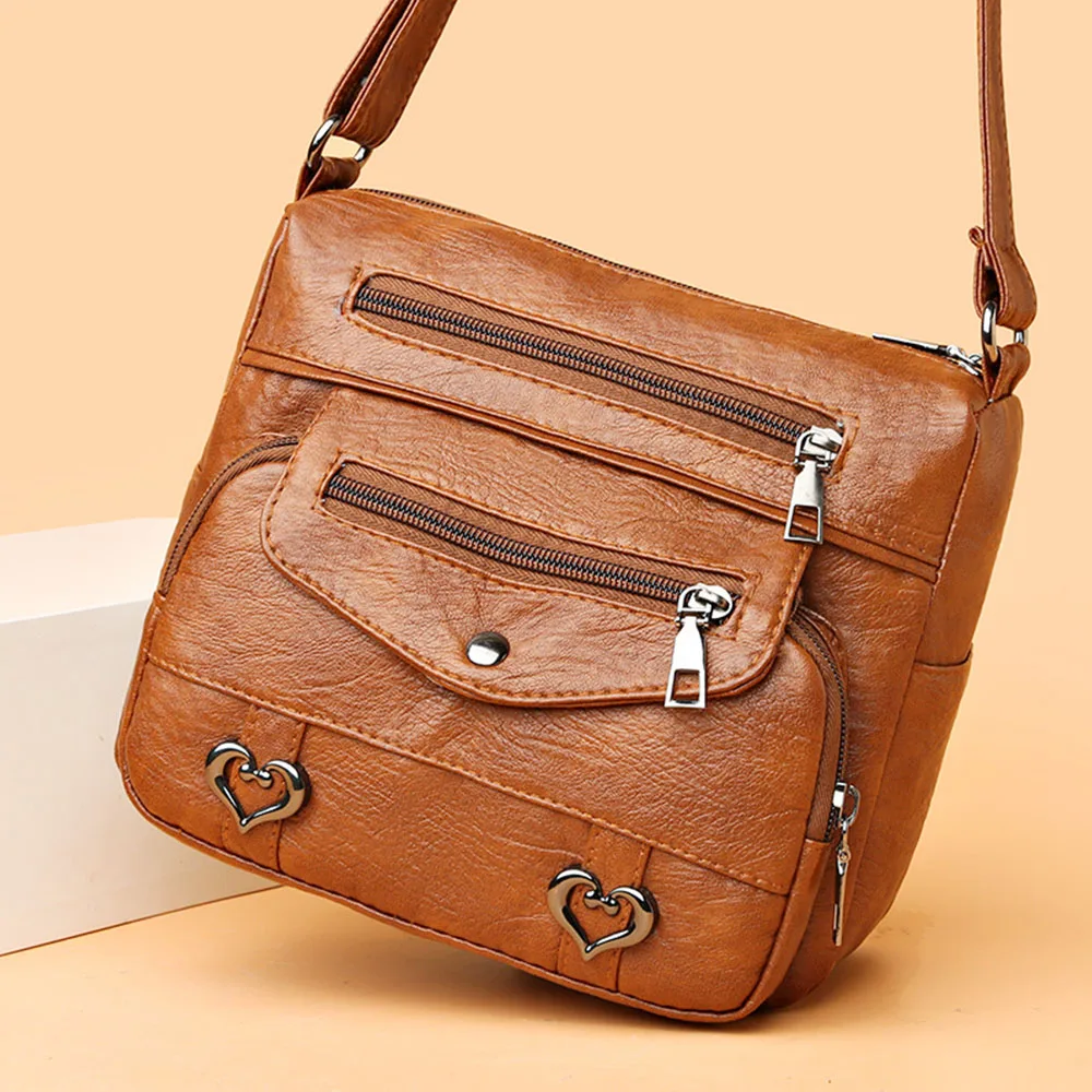 Vintage Women Shoulder Bag PU Soft Leather Crossbody Bag Large Capacity Multi-pockets Messenger Bag Designer Lady Handbag Purse
Vintage Women Shoulder Bag PU Soft Leather Crossbody Bag Large Capacity Multi-pockets Messenger Bag Designer Lady Handbag Purse