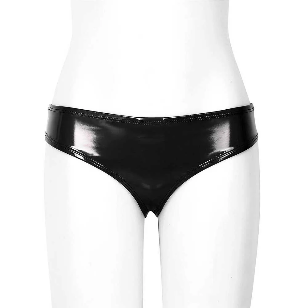 

Women Sexy Faux Leather Slink Shiny Wet Look Panties Lingerine Outfit Bikini G-String Thong Brief Slimming Clubwear Nightwear