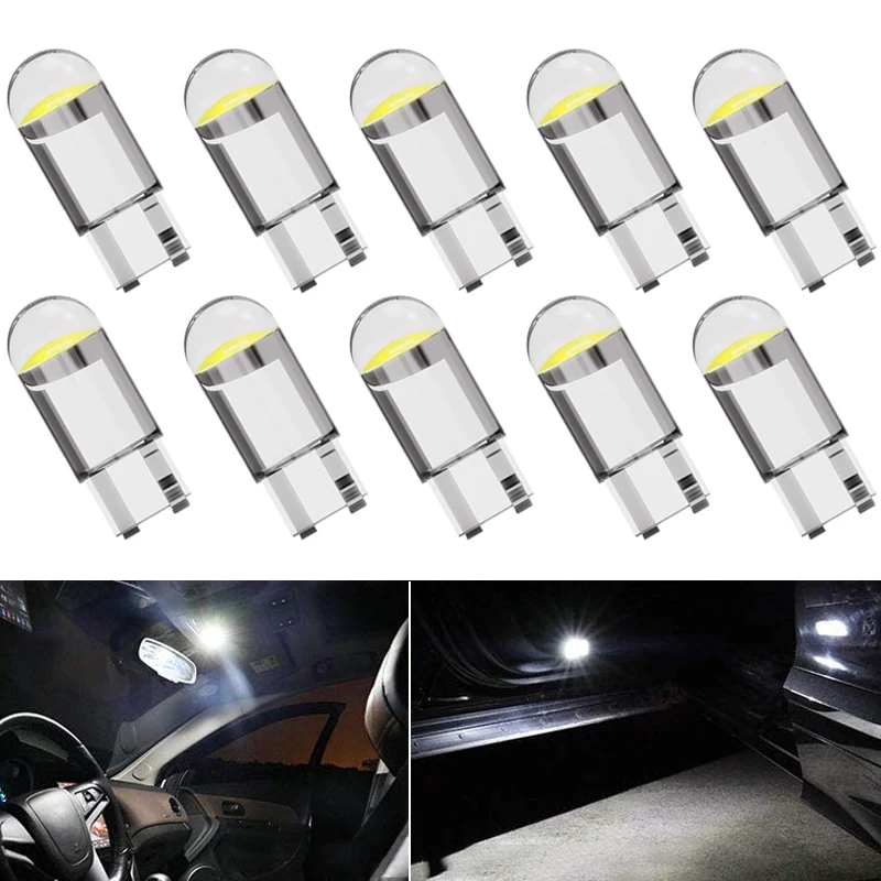 10 PCS T10 W5W 194 LED Bulb Wedge Side Signal Light COB 12V 7500K White Car Interior Dome Reading Trunk Door License Plate Lamps
10 PCS T10 W5W 194 LED Bulb Wedge Side Signal Light COB 12V 7500K White Car Interior Dome Reading Trunk Door License Plate Lamps