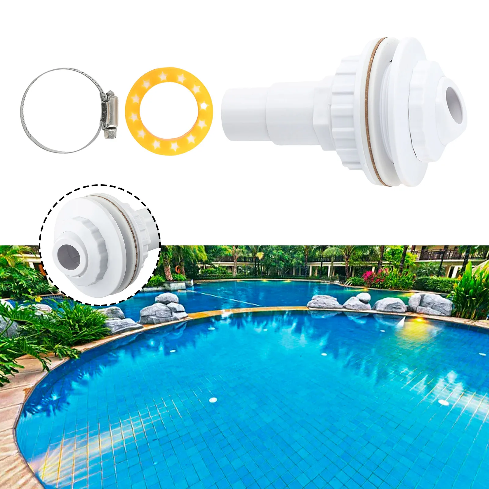 Pools Adapter Hose Adapter Stainless Steel Clip Tape Thread Sealing Tape Adapter Clip Directional Eye Accessory
Pools Adapter Hose Adapter Stainless Steel Clip Tape Thread Sealing Tape Adapter Clip Directional Eye Accessory