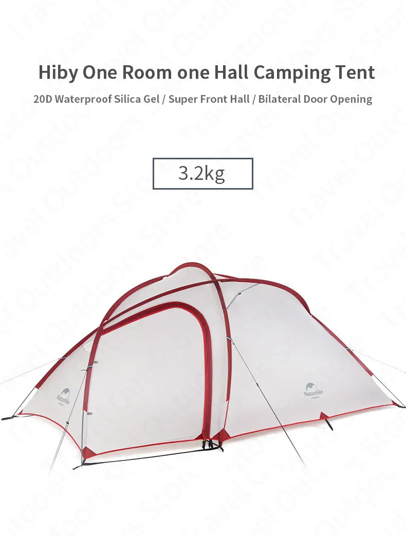 Naturehike – tente de Camping pour 3-4 personnes, série Hiby, en tissu Silicone 20D, Double couche, 4 saisons, pour la famille, ultralégère Naturehike – tente de Camping pour 3-4 personnes, série Hiby, en tissu Silicone 20D, Double couche, 4 saisons, pour la famille, ultralégère