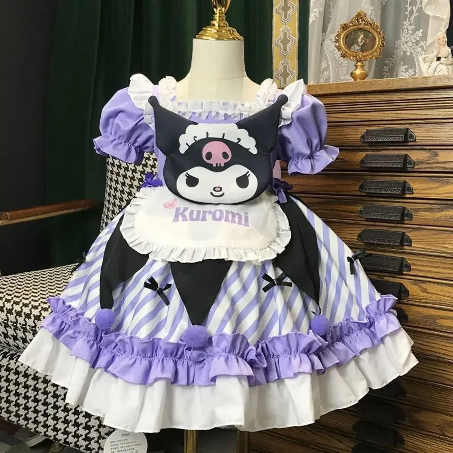 

Sanrio Kuromi My Melody Kids Dresses for Girls Sohort Sleeve Unicorn Girls Sequins Costume Princess Dress Kids Daily Clothes