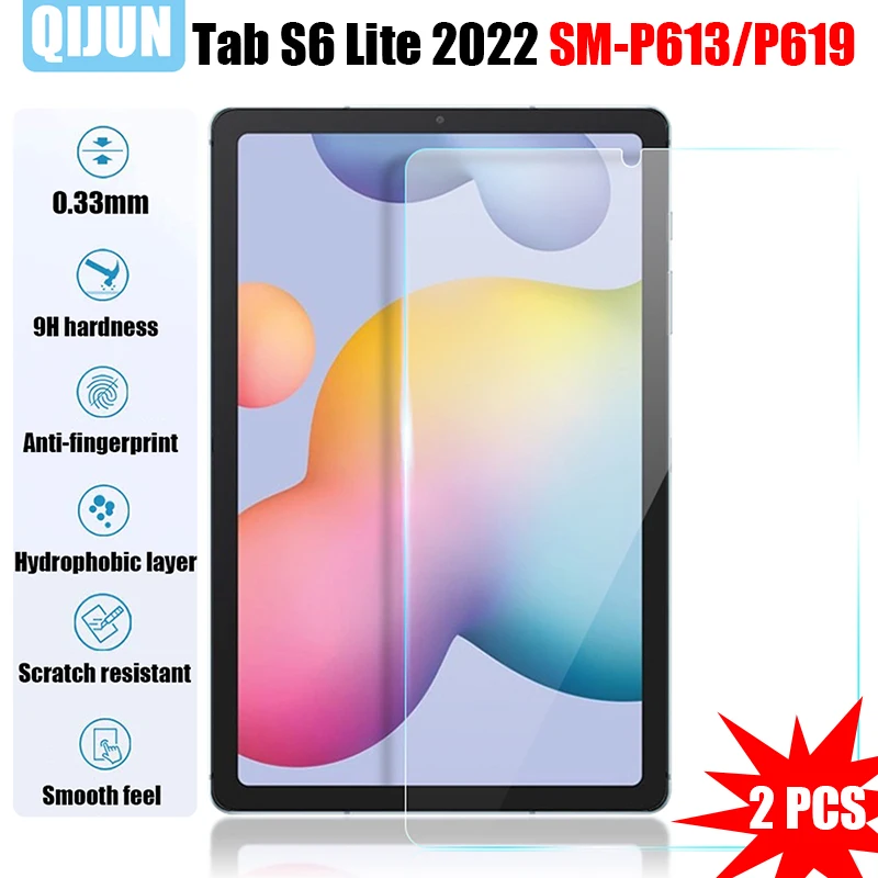 

Tablet Tempered glass film For Samsung Galaxy Tab S6 Lite 2022 10.4" Scratch explosion Proof Anti fingerprint 2 Pcs SM-P613 P619