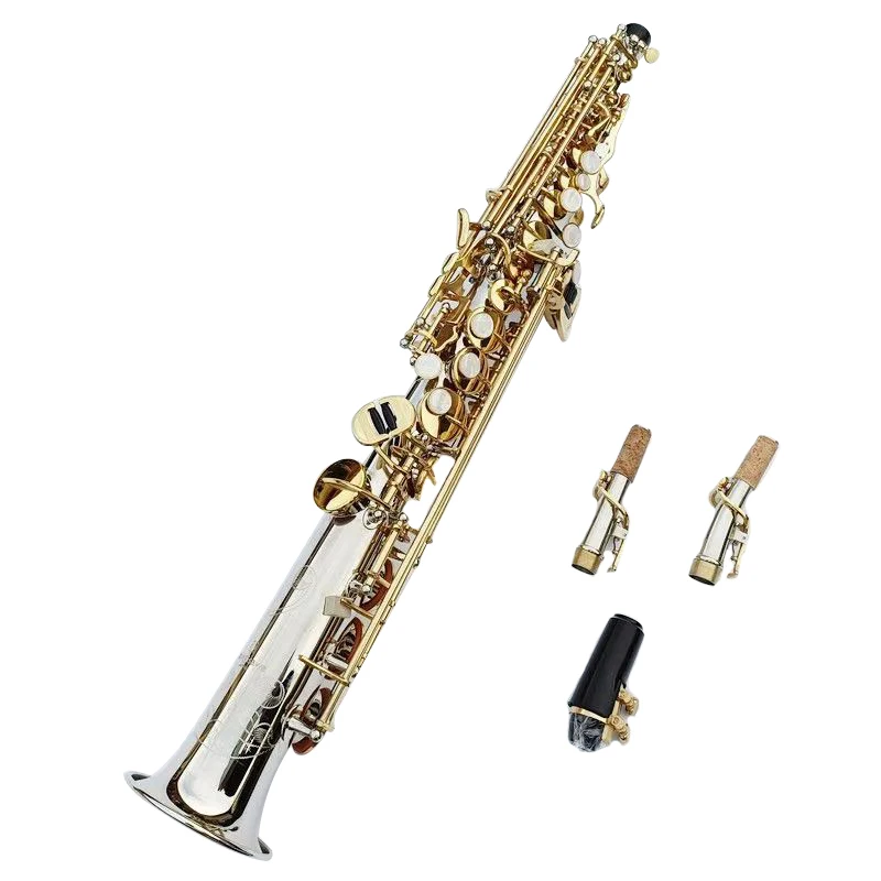 

Сделано в Японии, саксофон сопрано WO37, серебряный никелевый ключ с искусственным рисунком, искусственный музыкальный инструмент сопрано