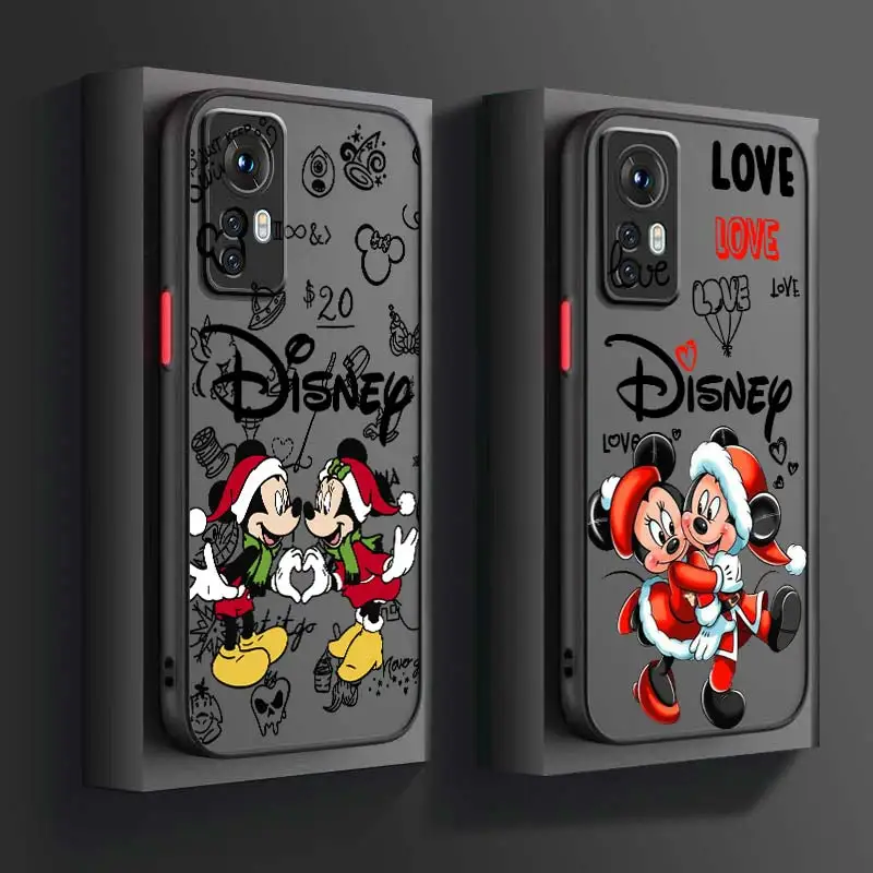 

Christmas Disney Mickey Mouse For Xiaomi Mi 13 12 12T 11T 11 11i 10T 10 9T Pro Lite Ultra 5G Frosted Translucent Phone Case