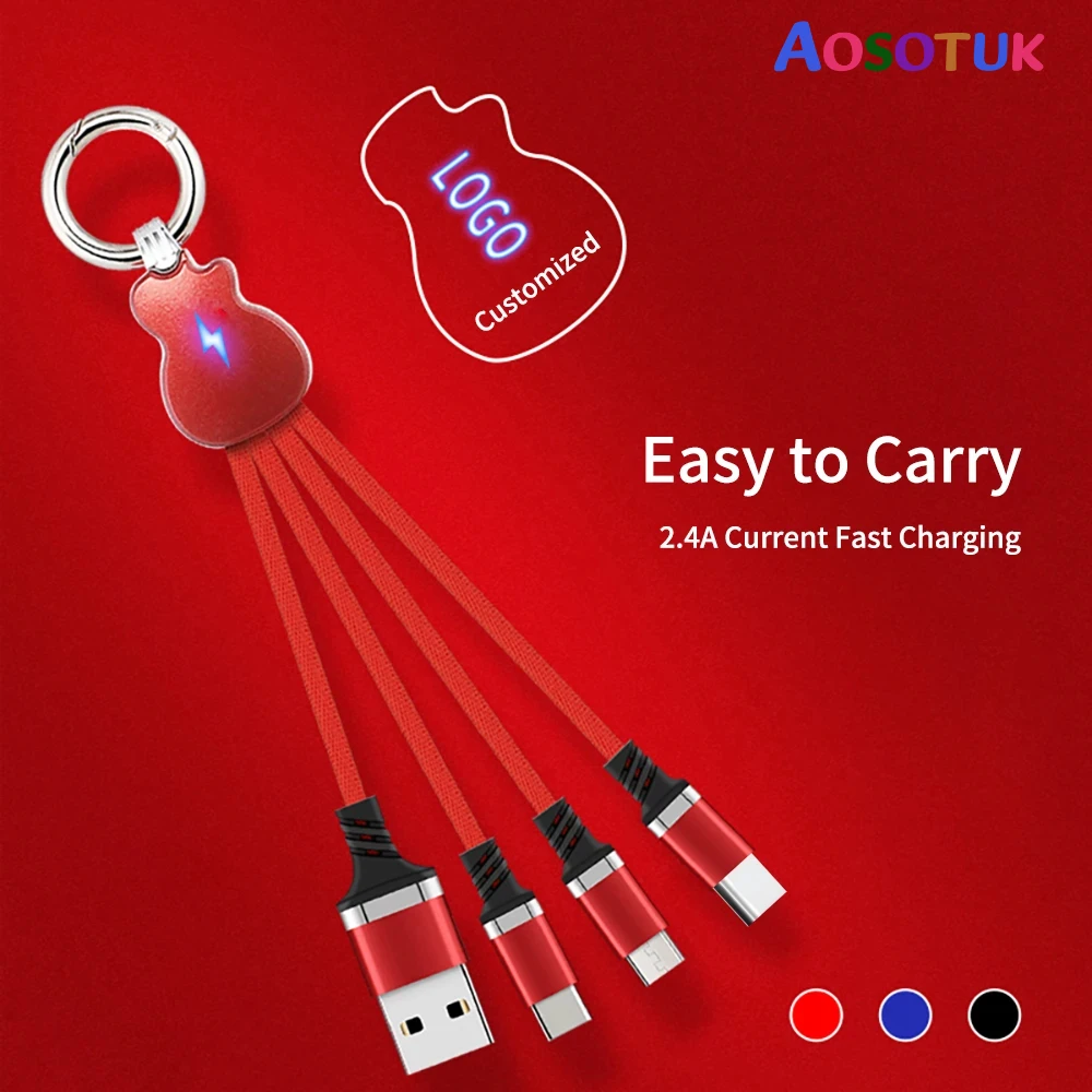 

Зарядный кабель 3 в 1, Micro USB Type-C, мульти USB-порт, шнур для быстрой зарядки для iPhone 14 13 12 11 Pro Max Samsung Xiaomi