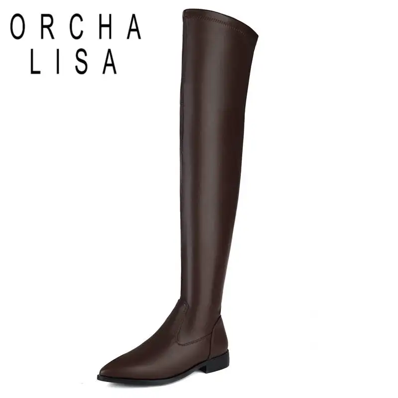 ORCHA LISA 2022 Winter Ladies Thigh Boots 57cm Stretchy Pointed Toe Flats Zipper Soft Big Size 35-43 Solid Concise Leisure Shoes
ORCHA LISA 2022 Winter Ladies Thigh Boots 57cm Stretchy Pointed Toe Flats Zipper Soft Big Size 35-43 Solid Concise Leisure Shoes