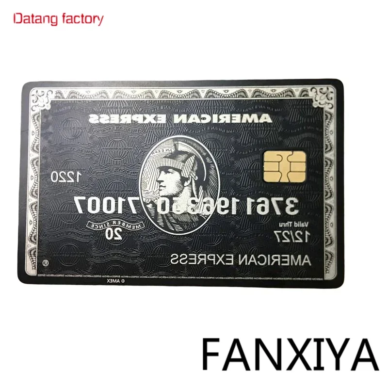 

Laser Cut Premium Custom Magnetic Stripe Membership Amex Bla Metal Credit Card Support printing personal name