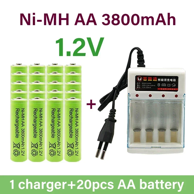 AA rechargeable battery 3800Mah aa1.2v Ni MH rechargeable battery, applicable to free distribution of LED lamp toys Mp3+charger
AA rechargeable battery 3800Mah aa1.2v Ni MH rechargeable battery, applicable to free distribution of LED lamp toys Mp3+charger