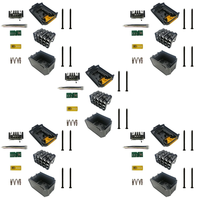 

HFES 5X DCB200 15X18650 Li-Ion Battery Plastic Case Housing For Dewalt 18V 20V DCB203 DCB204