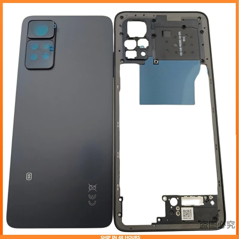 

Original For Xiaomi Redmi Note 11 Pro 5G 2201116SG Middle Frame+Glass Battery Cover door With Camera Lens Replacement