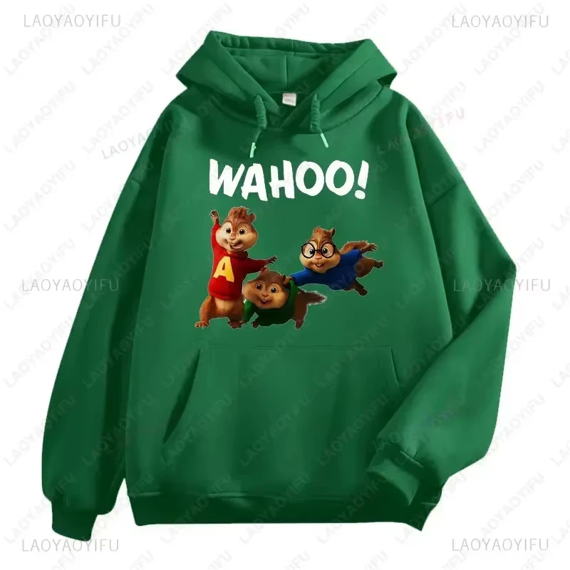 سويت شيرت Alvin and The Chipmunks أنيمي بغطاء للرأس صديق للبيئة مطبوع عليه حروف ملابس غير رسمية للجنسين بلوفرات ترويجية سويت شيرت Alvin and The Chipmunks أنيمي بغطاء للرأس صديق للبيئة مطبوع عليه حروف ملابس غير رسمية للجنسين بلوفرات ترويجية