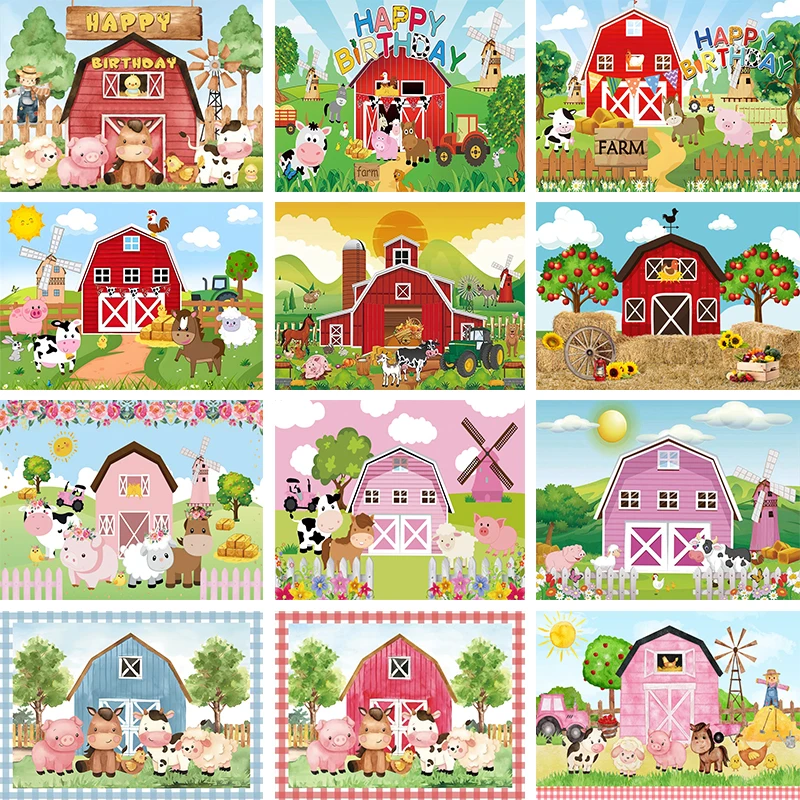 Happy Birthday Farm Theme Backdrop Birthday Decoration Granja Animals Party Banner Cake Smash Photo Background Photography Props
Happy Birthday Farm Theme Backdrop Birthday Decoration Granja Animals Party Banner Cake Smash Photo Background Photography Props