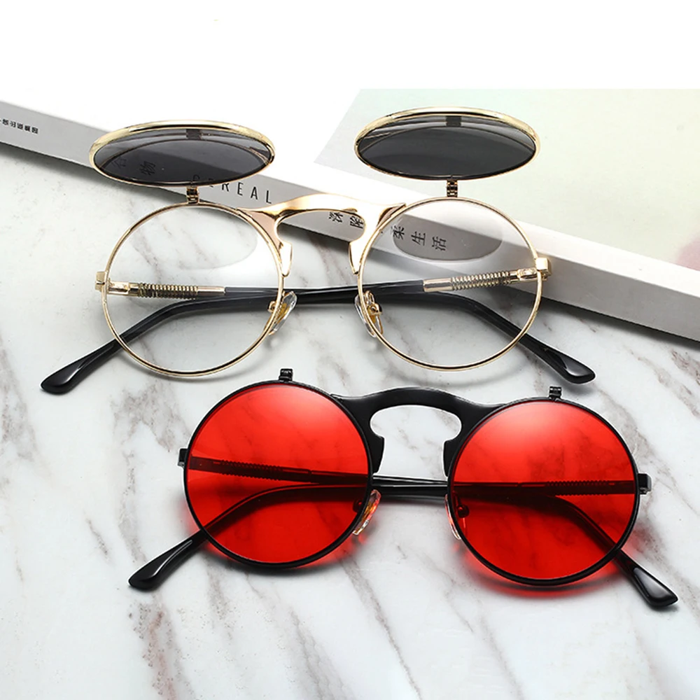 Vintage Steampunk Flip Sunglasses Round Metal Frame Sun Glasses For Men Women Multifunctional Car Fashion Eyewear UV400
Vintage Steampunk Flip Sunglasses Round Metal Frame Sun Glasses For Men Women Multifunctional Car Fashion Eyewear UV400