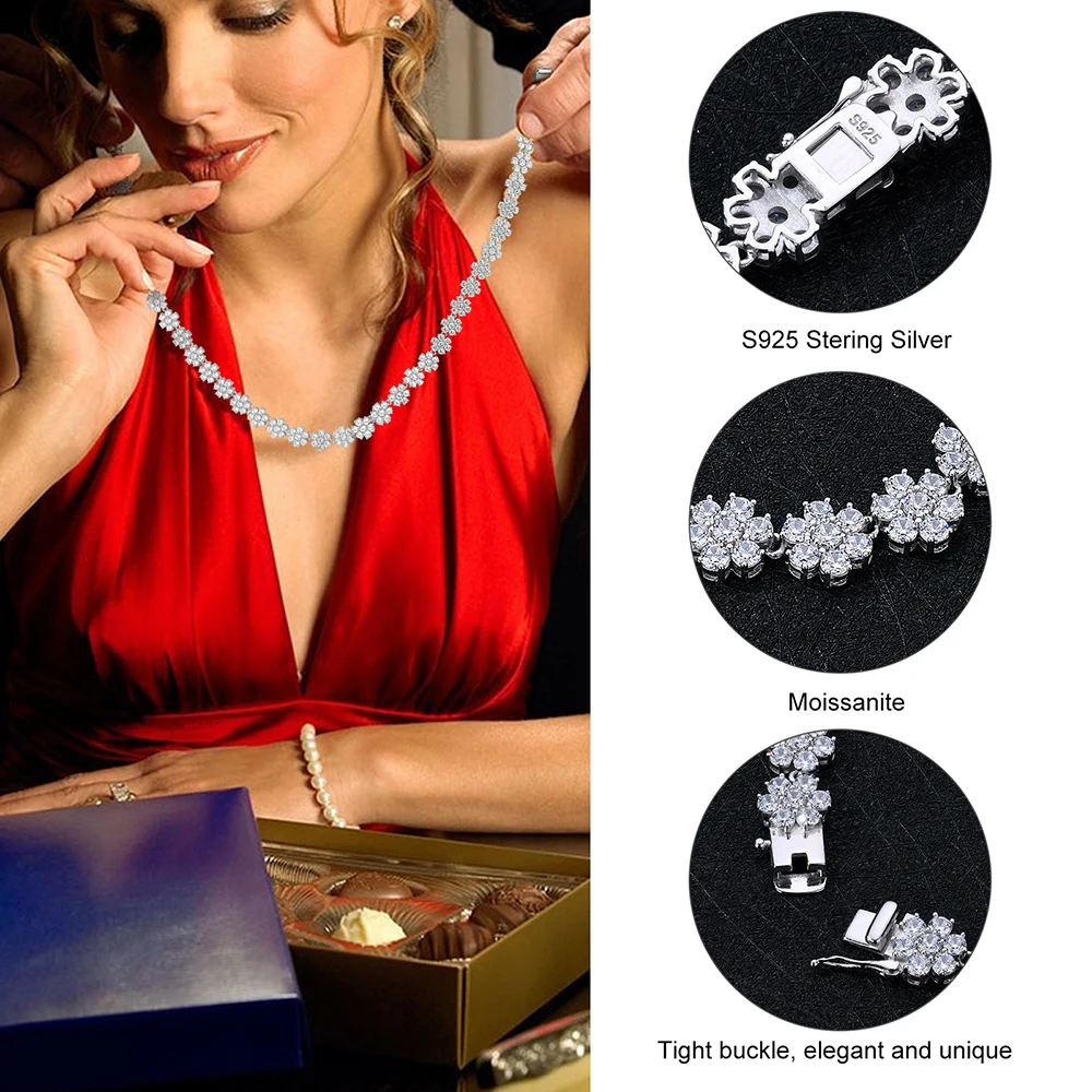 Luxury Flower Moissanite Tennis Necklaces for Women Bride Full Diamond Necklace 925 Sterling Silver Wedding Jewelry Original 3 Mallzona S124a2b27105348f2b05ba322d60c66ffa Luxury Flower Moissanite Tennis Necklaces for Women Bride Full Diamond Necklace 925 Sterling Silver Wedding Jewelry Original Mallzona
