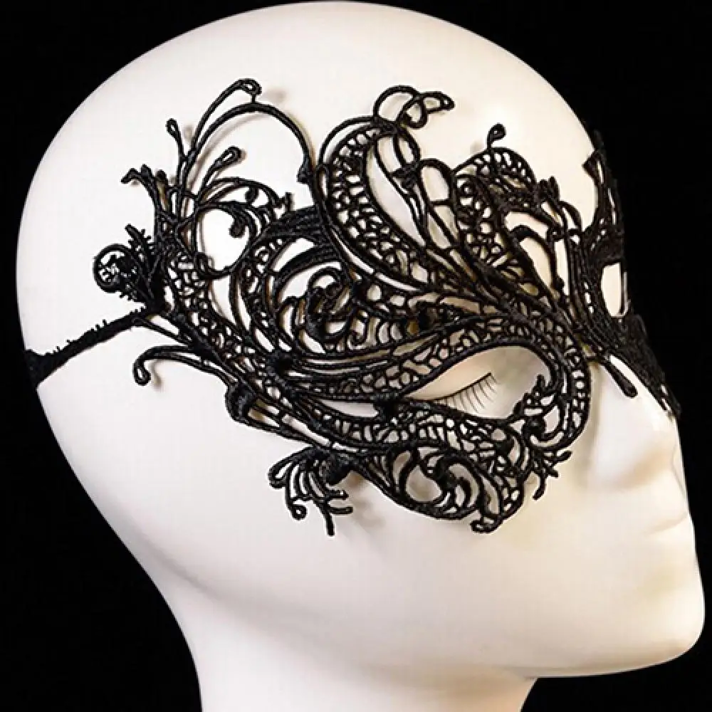 

Sexy Lace Masquerade Halloween Party Prom Phoenix Face Eye Mask Venetian Women Costume Fancy Dress Props Lady Black Lace Hollow