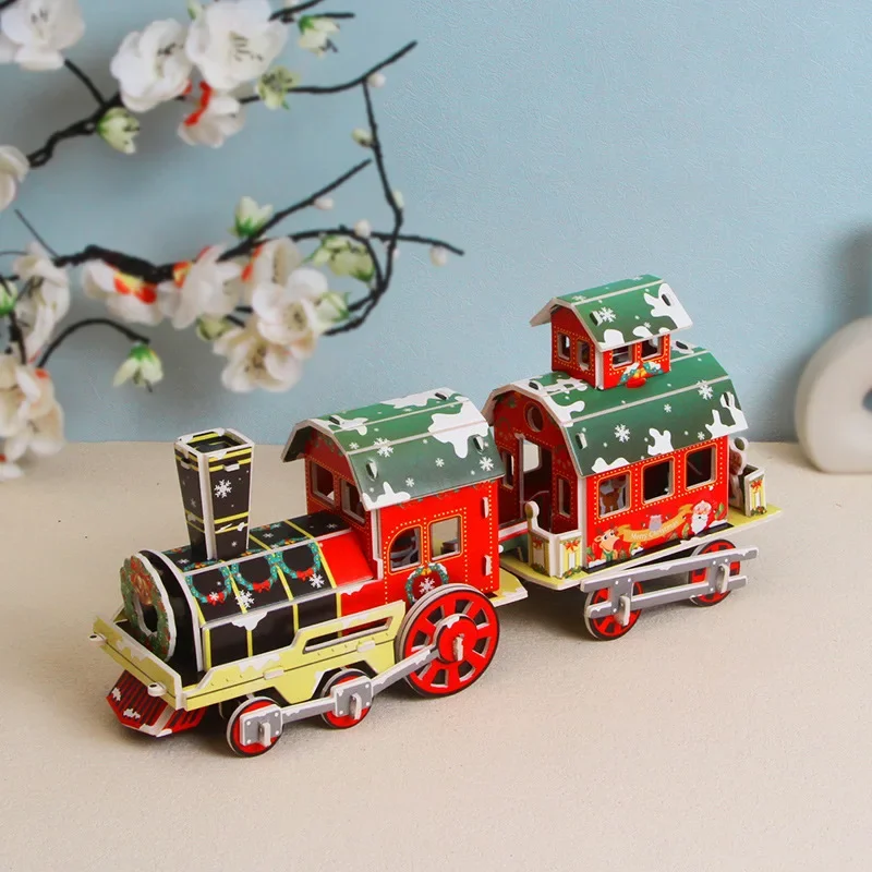 

Рождественская мультяшная серия, бумажная 3D головоломка, детский сад, раннее детство, ручная работа, «сделай сам», образовательные детские игрушки, подарки