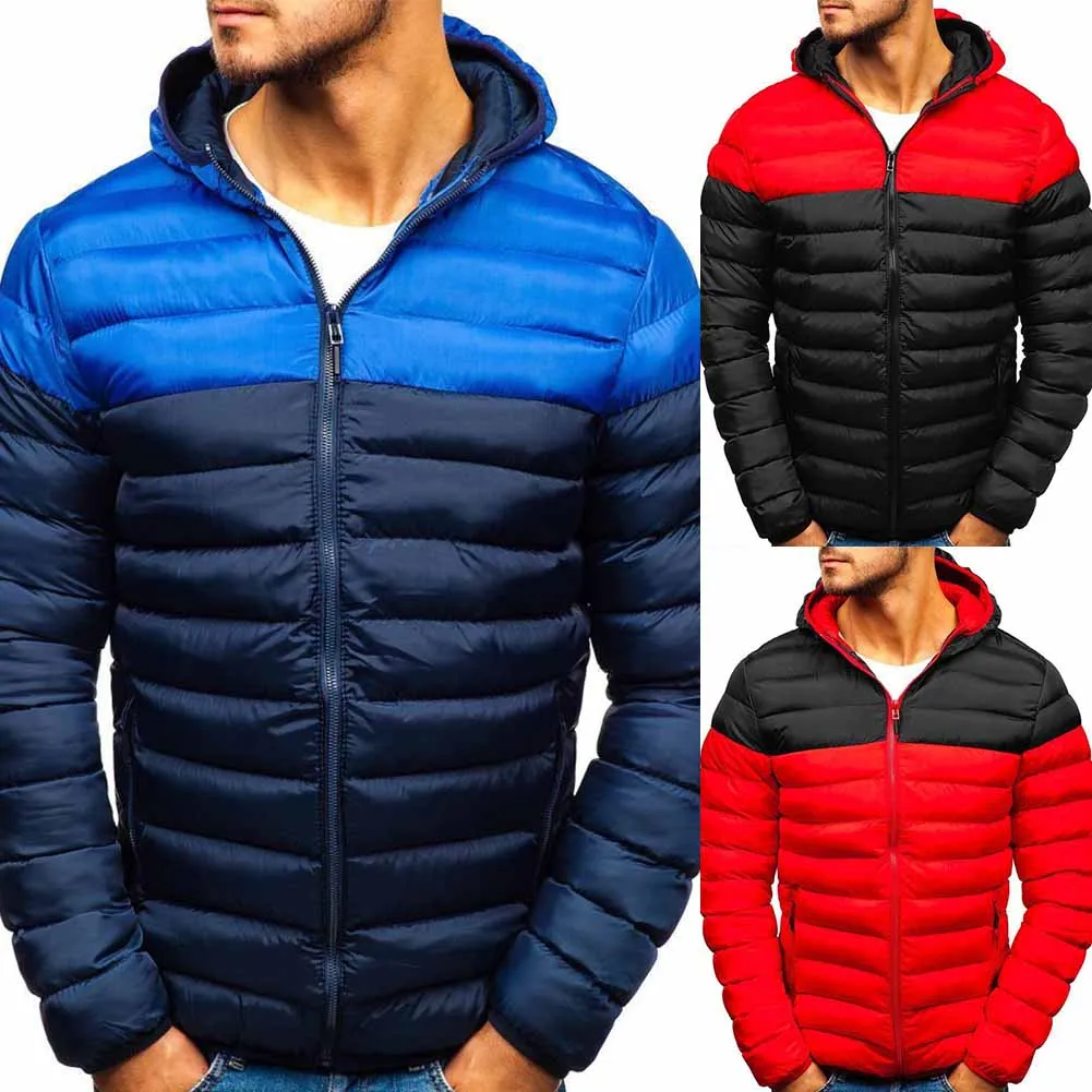 Mens Winter Warm Splice Hooded Puffer Zip Up Jacket Quilted Padded Coat Outwear Long Sleeve Autumn Winter Parkas
Mens Winter Warm Splice Hooded Puffer Zip Up Jacket Quilted Padded Coat Outwear Long Sleeve Autumn Winter Parkas