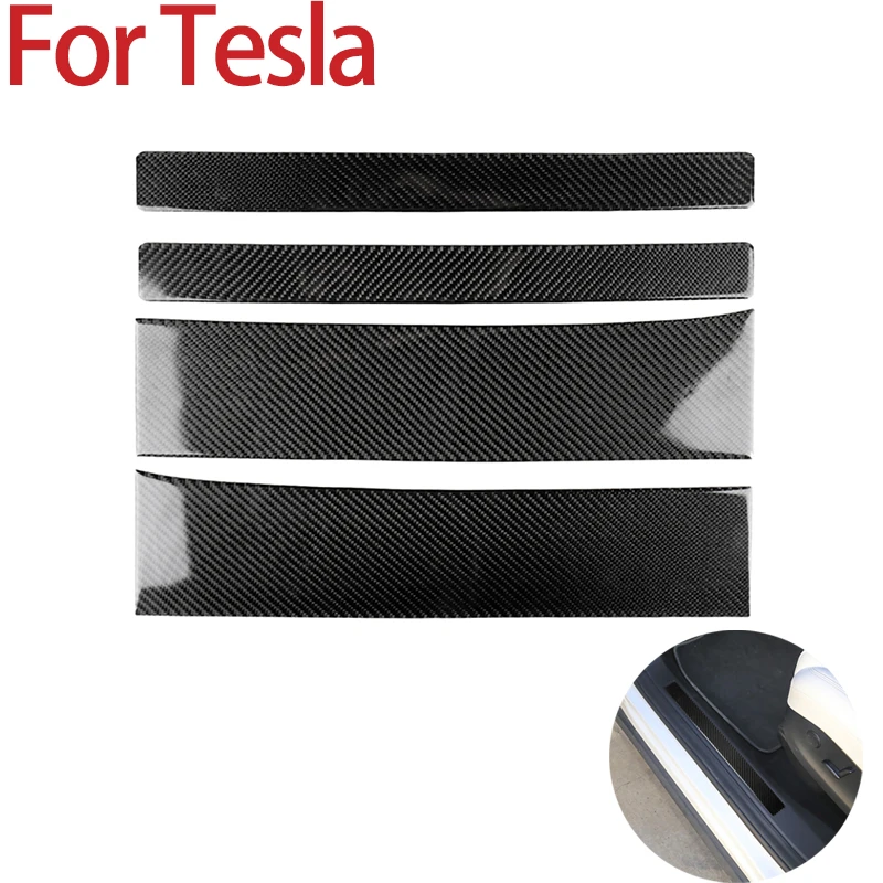 

Декоративная Накладка на порог для Tesla Model-X, Накладка на порог, наклейка из углеродного волокна, устойчивая к царапинам, автомобильные аксессуары