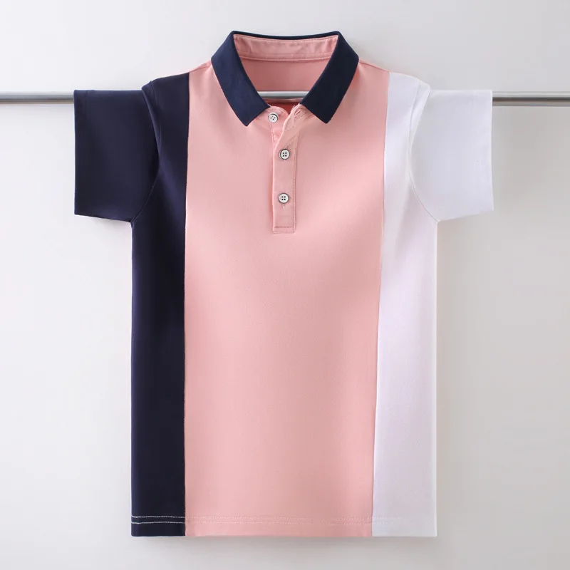 

Kids School Uniform Polo Shirt 2024 New Summer Fashion Children's Short Sleeve Tops For Teenager Boys 4-15 Years Wear