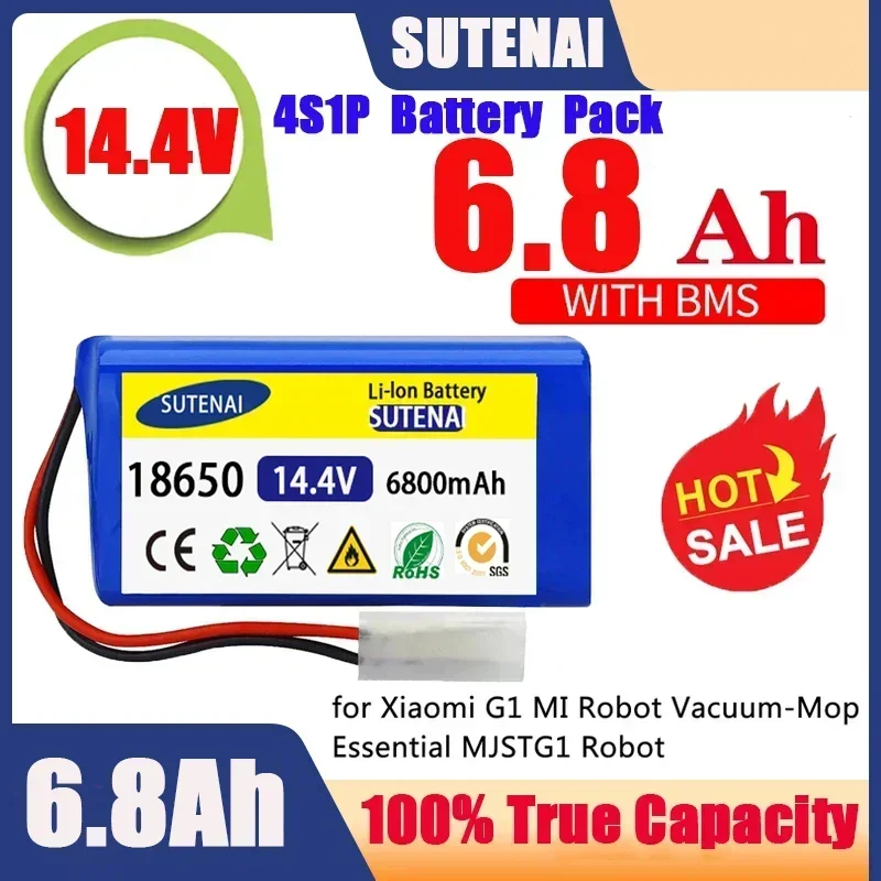 18650 battery pack 14.4V 6800mAh lithium ion battery, suitable for Xiaomi G1 Mi Essential MJSTG1 robot vacuum cleaner,
18650 battery pack 14.4V 6800mAh lithium ion battery, suitable for Xiaomi G1 Mi Essential MJSTG1 robot vacuum cleaner,