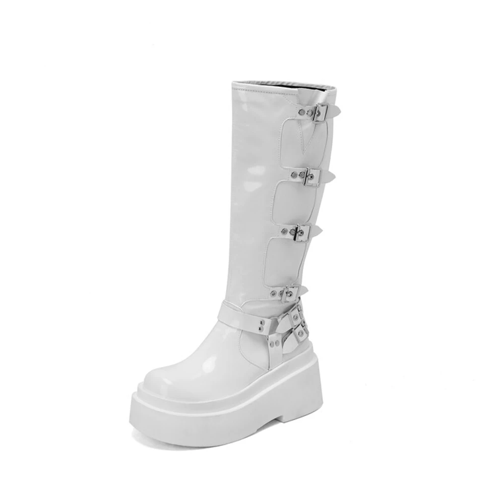 Botas De Mujer Designer Women Boots Autumn Winter Thick Sole Slope High Heel Buckle Fashion Knee Long Boots Platform Shoes K1
Botas De Mujer Designer Women Boots Autumn Winter Thick Sole Slope High Heel Buckle Fashion Knee Long Boots Platform Shoes K1