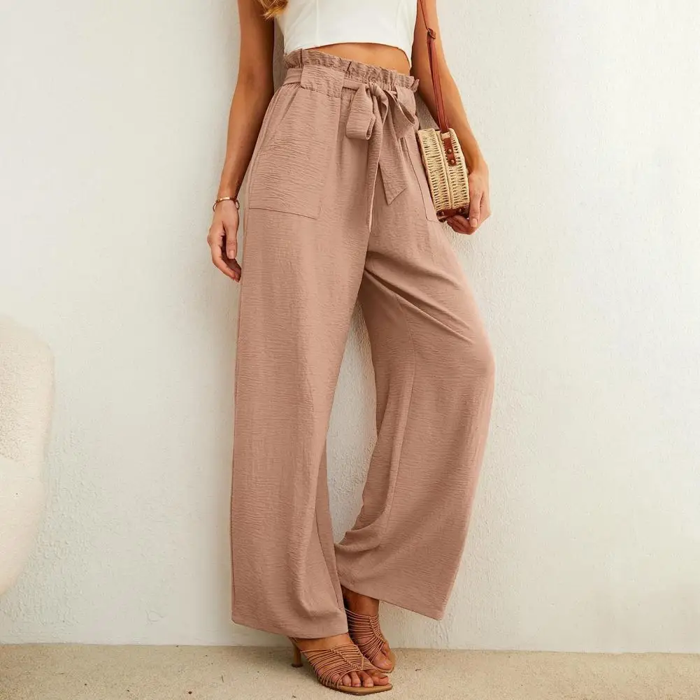 

Pants Stylish Women's High Waist Wide Leg Pants with Pockets Streetwear Trousers for Sports Everyday Wear High-waisted Pants