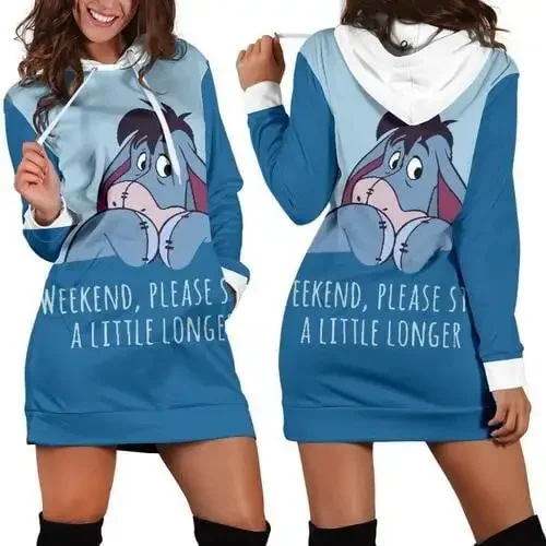 

Disney Winnie The Pooh Eeyore Hoodie Dress Sweater Dress Sweatshirt Dress 3d All Over Print For Women Hoodie