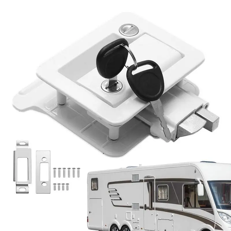 RV Door Latch Camper Handle With Built-in Deadbolt For Door Security Anti-theft Deadbolt Camping Supplies Portable Access
RV Door Latch Camper Handle With Built-in Deadbolt For Door Security Anti-theft Deadbolt Camping Supplies Portable Access