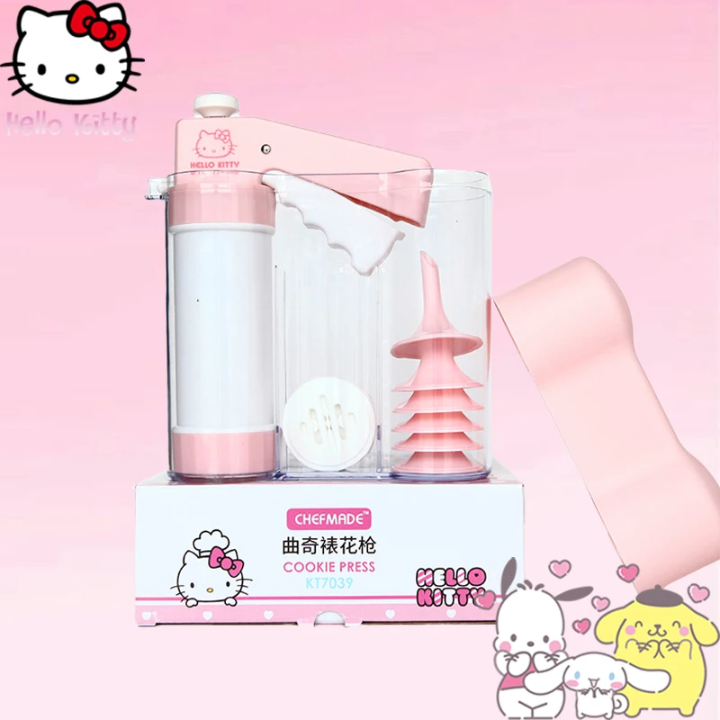 

Hello Kitty Cream Gun Sanrios Anime Cookie Gun Cookies Piping Gun Kawaii Piping Mouth Biscuit Mold Baking Tool Kitchen Cute Gift