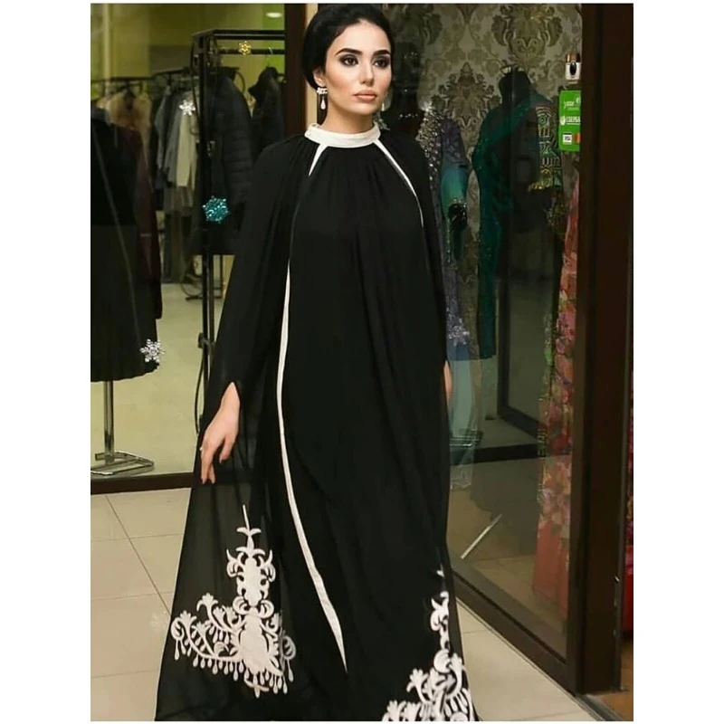 

Black Ethnic Sale Aari Embroidered Moroccan Dubai Caftani Abaya Decorated Long Dress