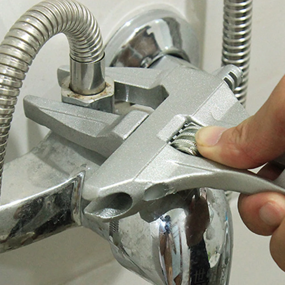 

Гаечный ключ для ванной с коротким хвостовиком, большой инструмент для открывания, Регулируемый универсальный инструмент из алюминиевого сплава для ремонта