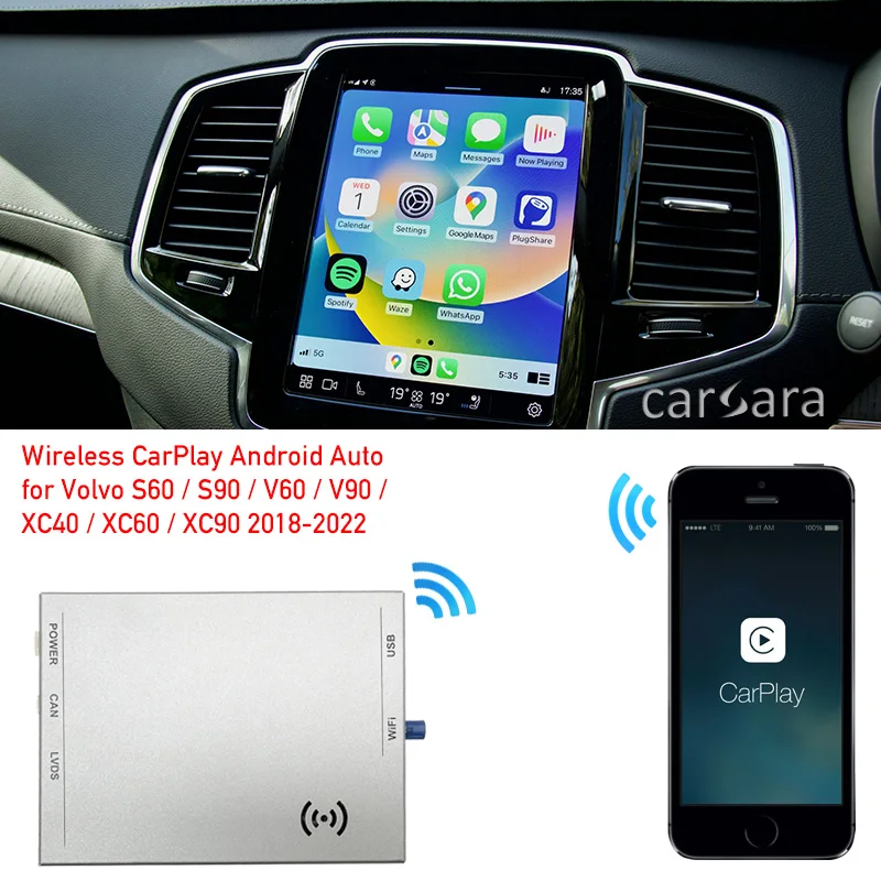 

Retrofit CarPlay Box fo Volvo S60 S90 V60 V90 XC40 XC60 XC90 2018-2022 Vertical Screen Navigation Upgrade Android Auto Interface