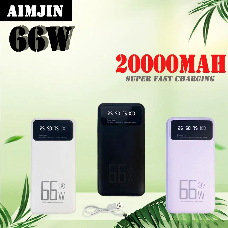 

20000Mah 66W Power Bank Portable External Battery Charger Fast Charging Mobile Power For Huawei Samsung Iphone Powerbank